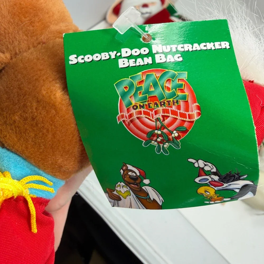Vintage 1998 Warner Bros Scooby-Doo Christmas Plush Bean Bag Set Nutcracker NWT